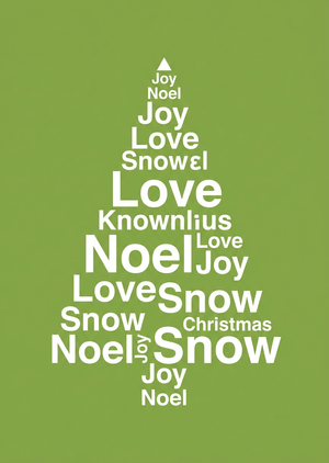 A modern, flat graphic Christmas card, --ar 10:14. On a soli... - 1
