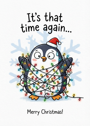 A cute and funny printable Christmas card, --ar 10:14. A car... - 1