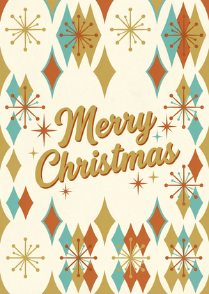 A retro geometric design, --ar 10:14. Mid-century modern ato... - 1