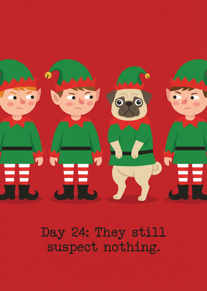 A funny, flat vector illustration for a Christmas card, aspe... - 1