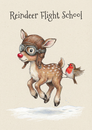 A charming and funny Christmas card design, aspect ratio 1:1... - 1
