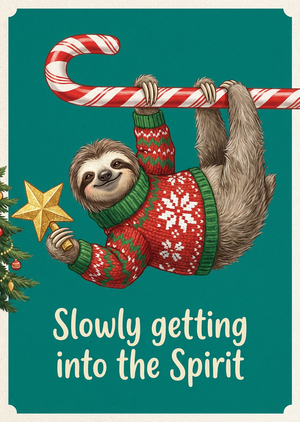 An adorable printable Christmas card design, aspect ratio 1:... - 1