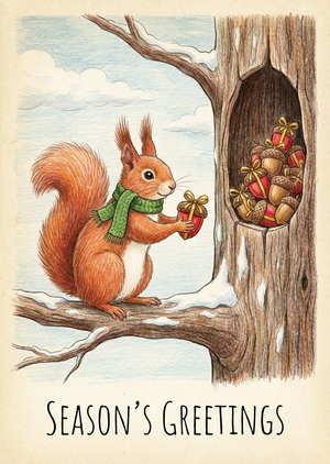 A whimsical printable Christmas card, aspect ratio 1:1.4. A ... - 1