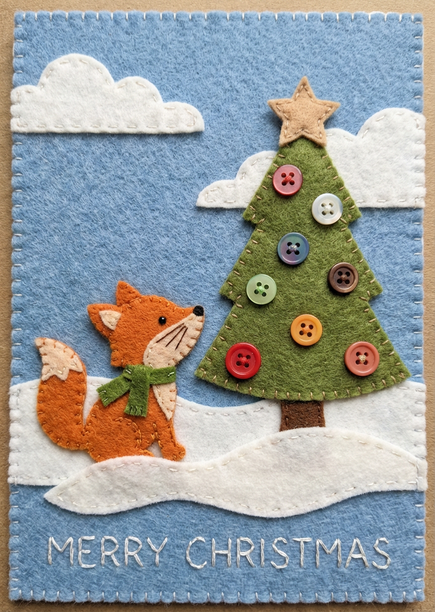 Felt Appliqué Fox Cub