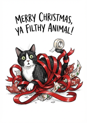 A funny printable Christmas card illustration, aspect ratio ... - 1