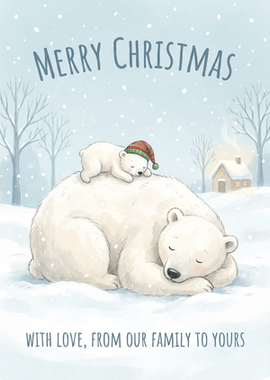 A heartwarming printable Christmas card, aspect ratio 1:1.4.... - 1