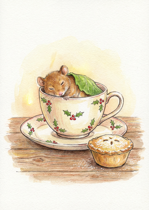 A cozy miniature Christmas illustration, aspect ratio 1:1.4.... - 1