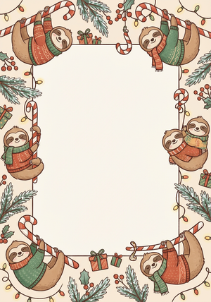 A printable Christmas photo frame illustration designed excl... - 1