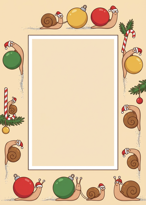 A printable Christmas photo frame illustration in a vertical... - 1