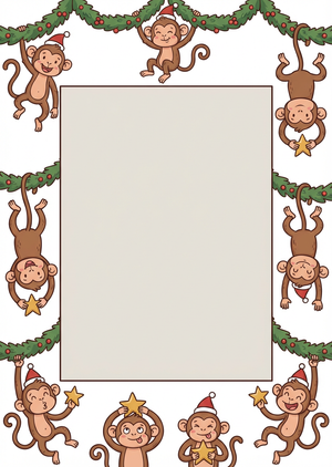 A vertical 1:1.4 printable animated Christmas photo frame wi... - 1