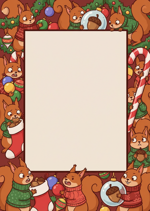 A printable Christmas photo frame illustration in vertical 1... - 1