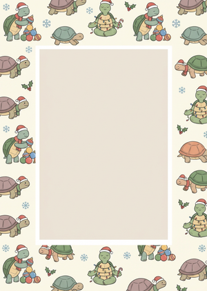 A vertical 1:1.4 printable Christmas frame in a calm yet hum... - 1