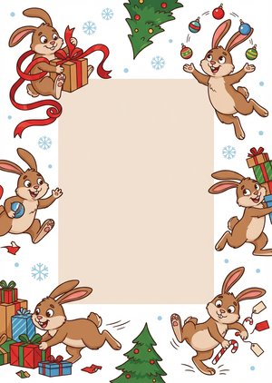 A printable animated Christmas frame in vertical 1:1.4 forma... - 1