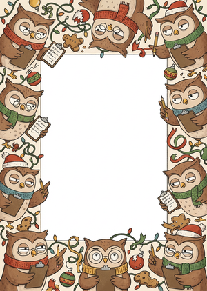 A printable Christmas frame illustration in vertical 1:1.4, ... - 1