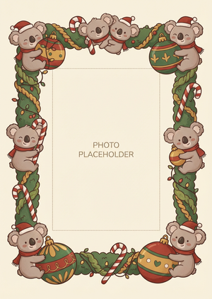A printable animated Christmas photo frame in vertical 1:1.4... - 1