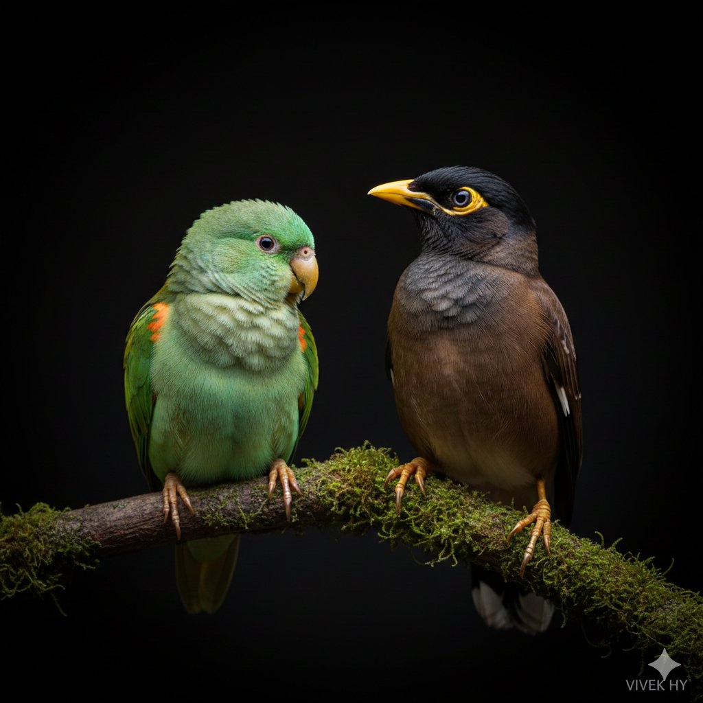 Contrasting Bird Wildlife Portrait