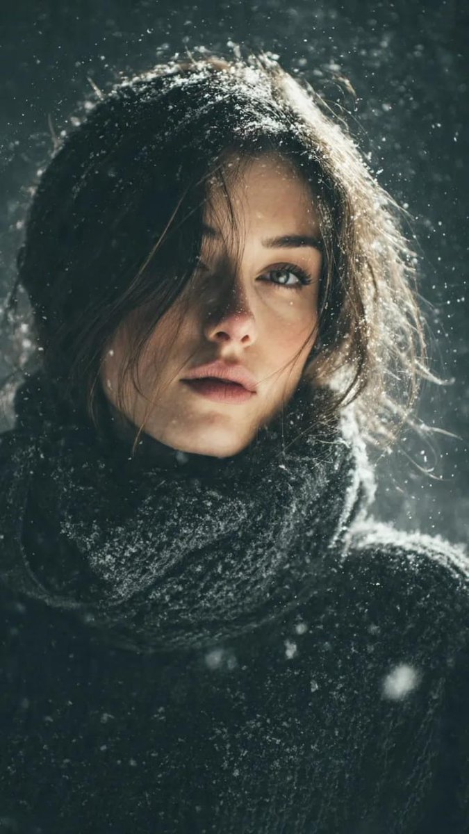 Winter Forest Portrait with Backlight