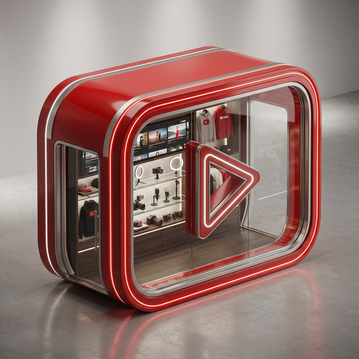 3D Isometric Luxury Pop-Up Kiosk Render 3