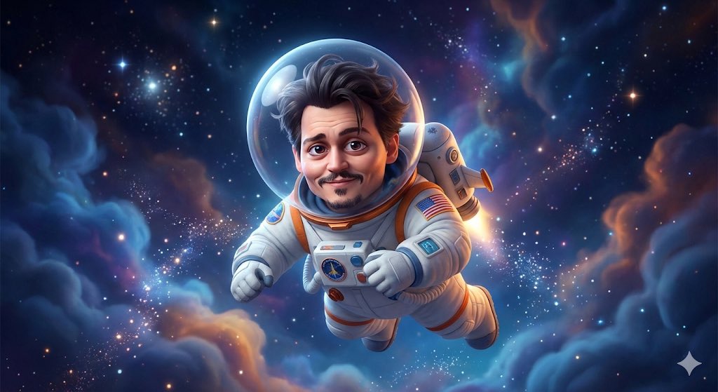 Pixar-Style Celebrity Caricature in Space 2