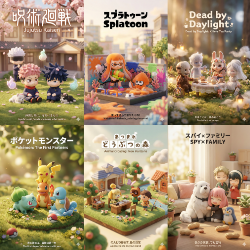 3D Q-Version Healing Toy Movie Poster Prompt Template (Pokémon Example)