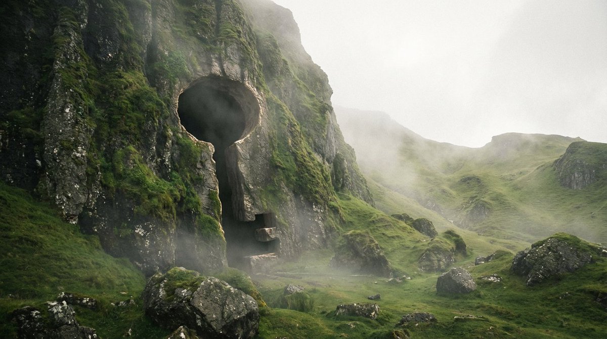 Landscape with a Shape-Shaped Cave Entrance 2