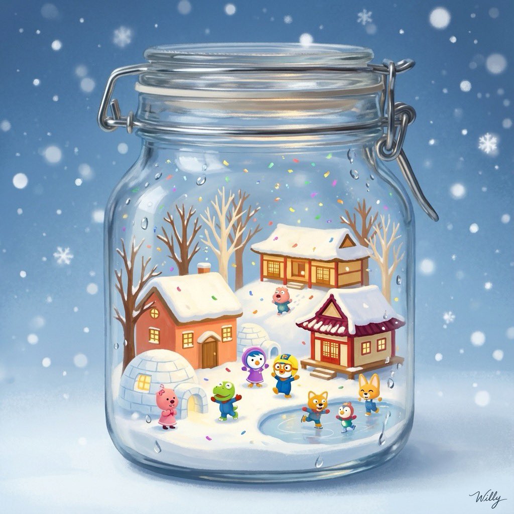 3D Miniature Snow Globe of Pororo 2
