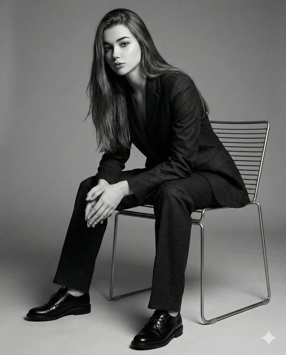 Black-and-White Cinematic Editorial Portrait