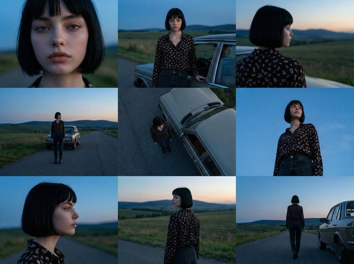 Comic / Storyboard - Cinematic 3x3 Grid Photo Series - 1