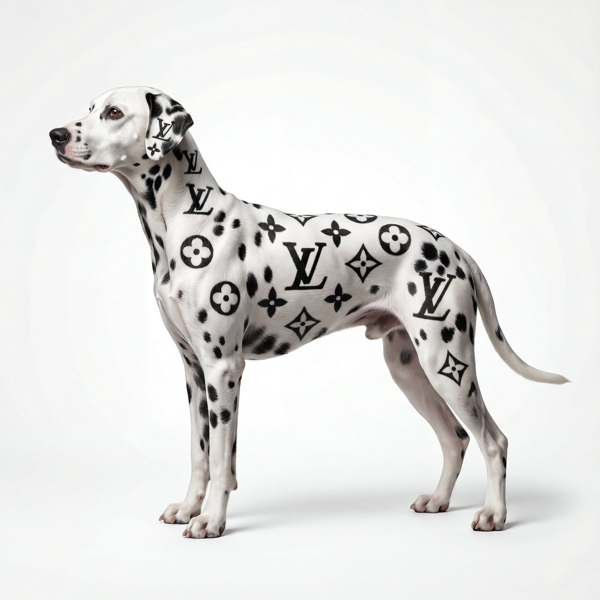 E-commerce Main Image - Museum-Quality Animal Portrait with Integrated Luxury Brand Pattern - 1