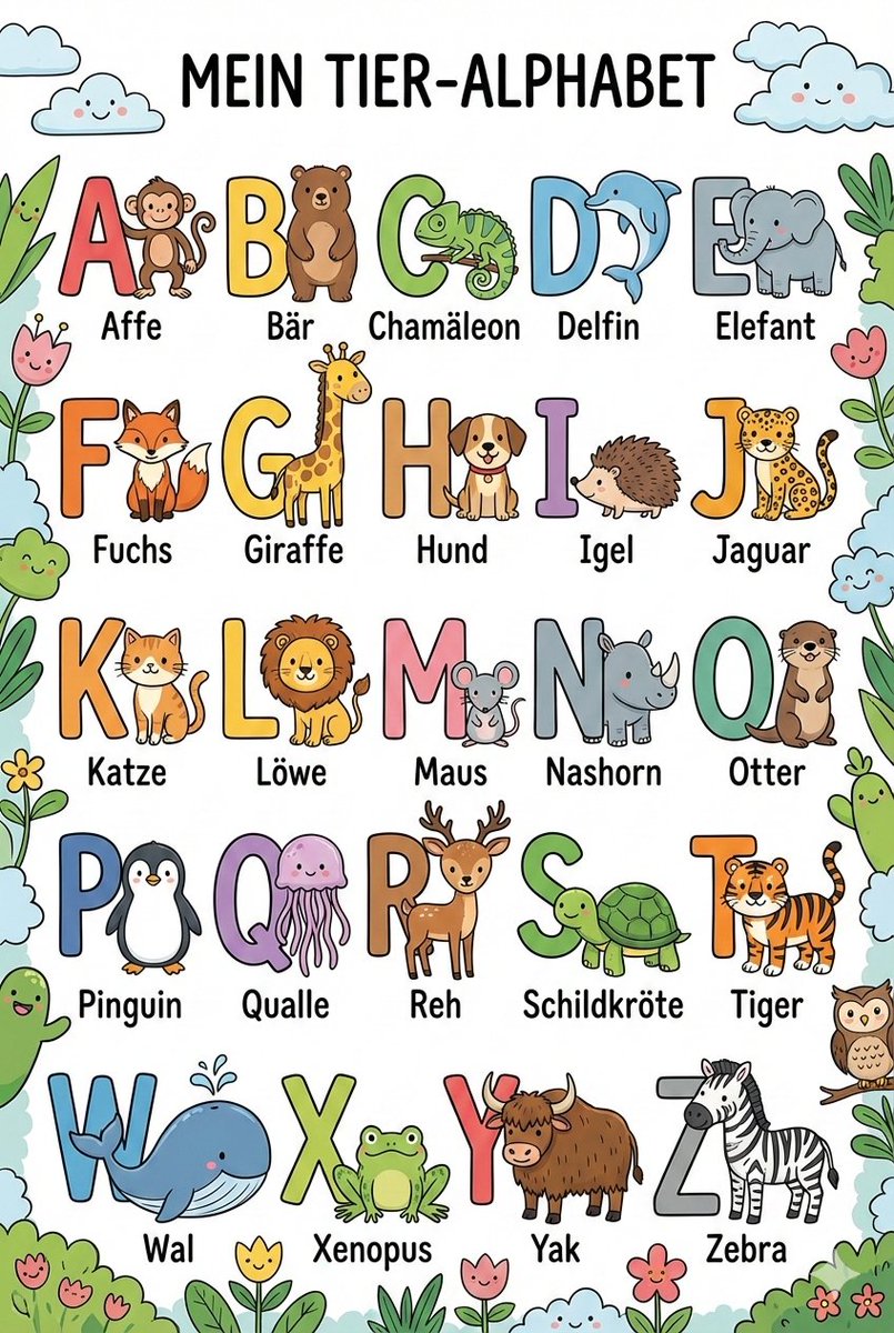 German alphabet poster for children - Image 2