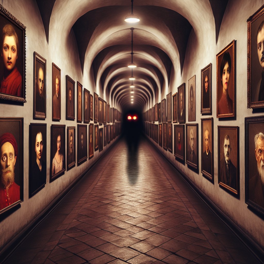Eerie Hallway with Shadow Creature Prompt - Image 1
