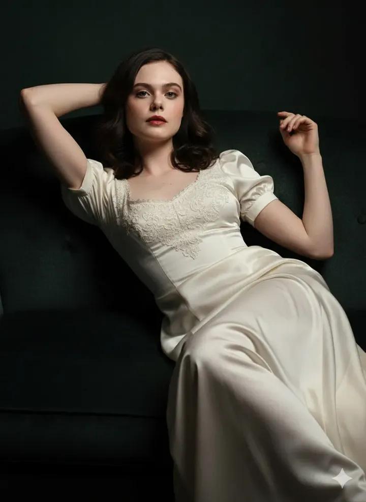 Fine Art Low-Key Portrait in Vintage Dress 2