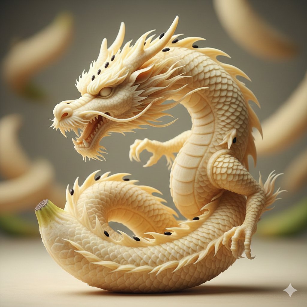 Hyper-Realistic Sculpture Carved from Banana Flesh