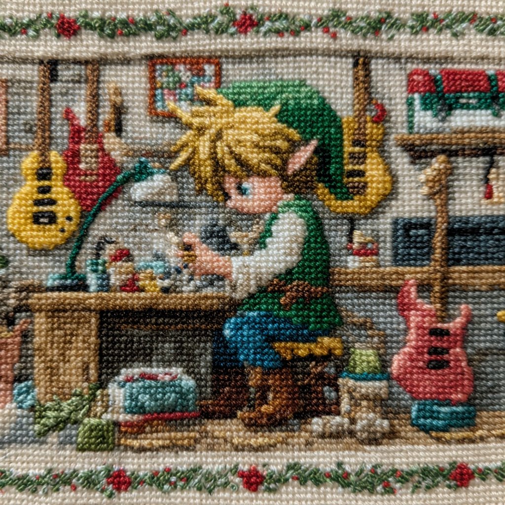 Anime Christmas Elf Cross-Stitch - Image 2
