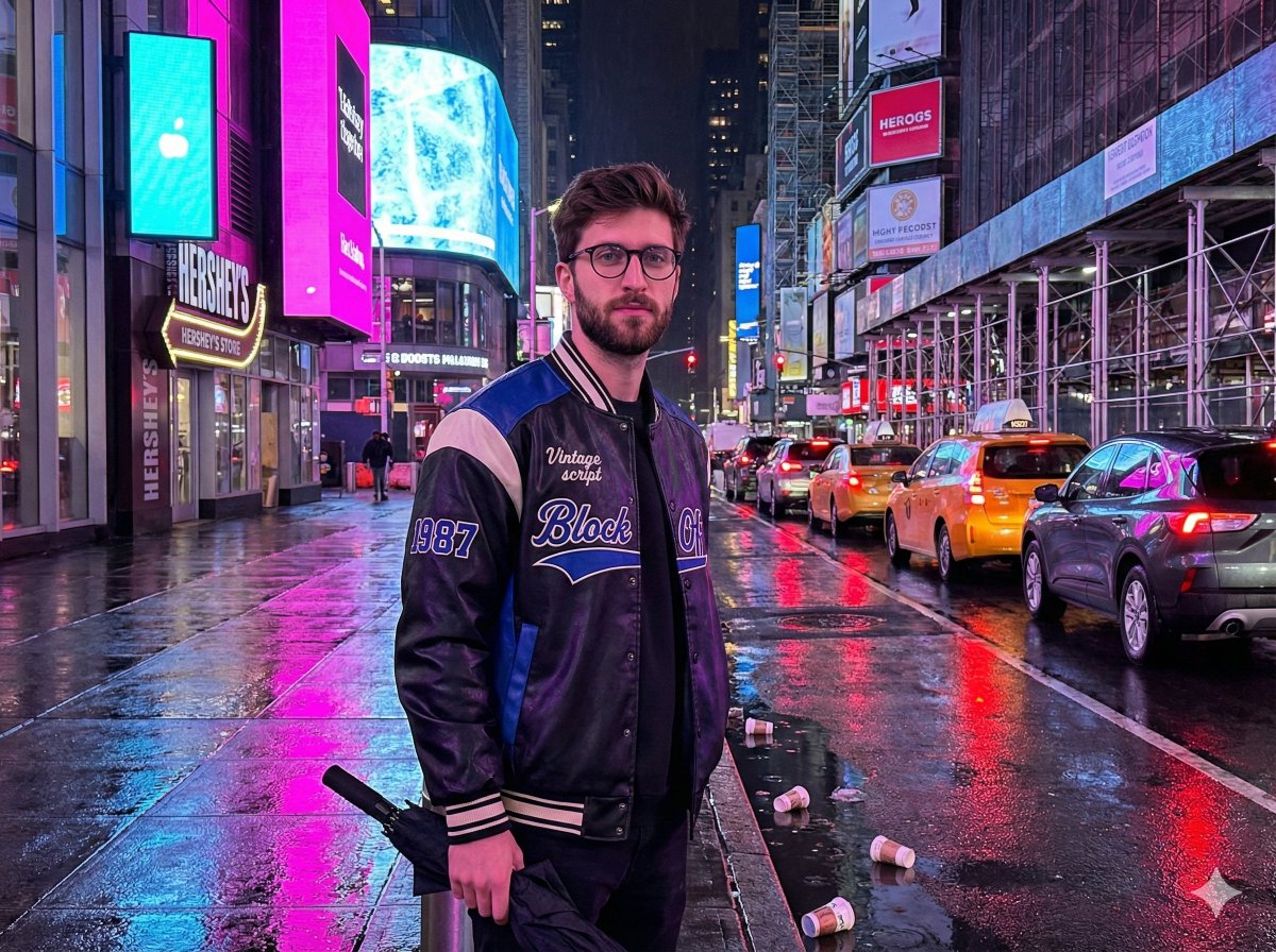 Complex Structured Prompt for Rainy Times Square Scene with Detailed Subject Description - Image 2