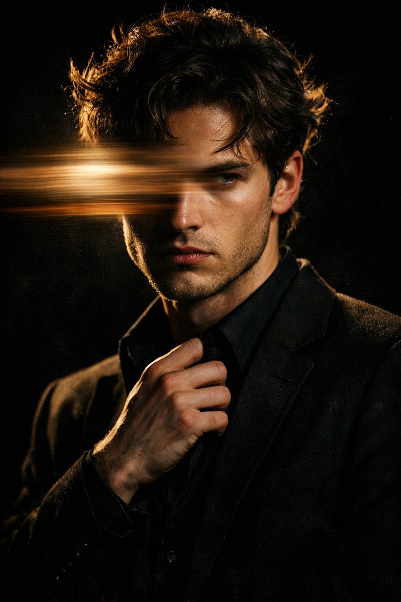 Moody Cinematic Portrait with Motion Blur and Directional Lighting - Image 1