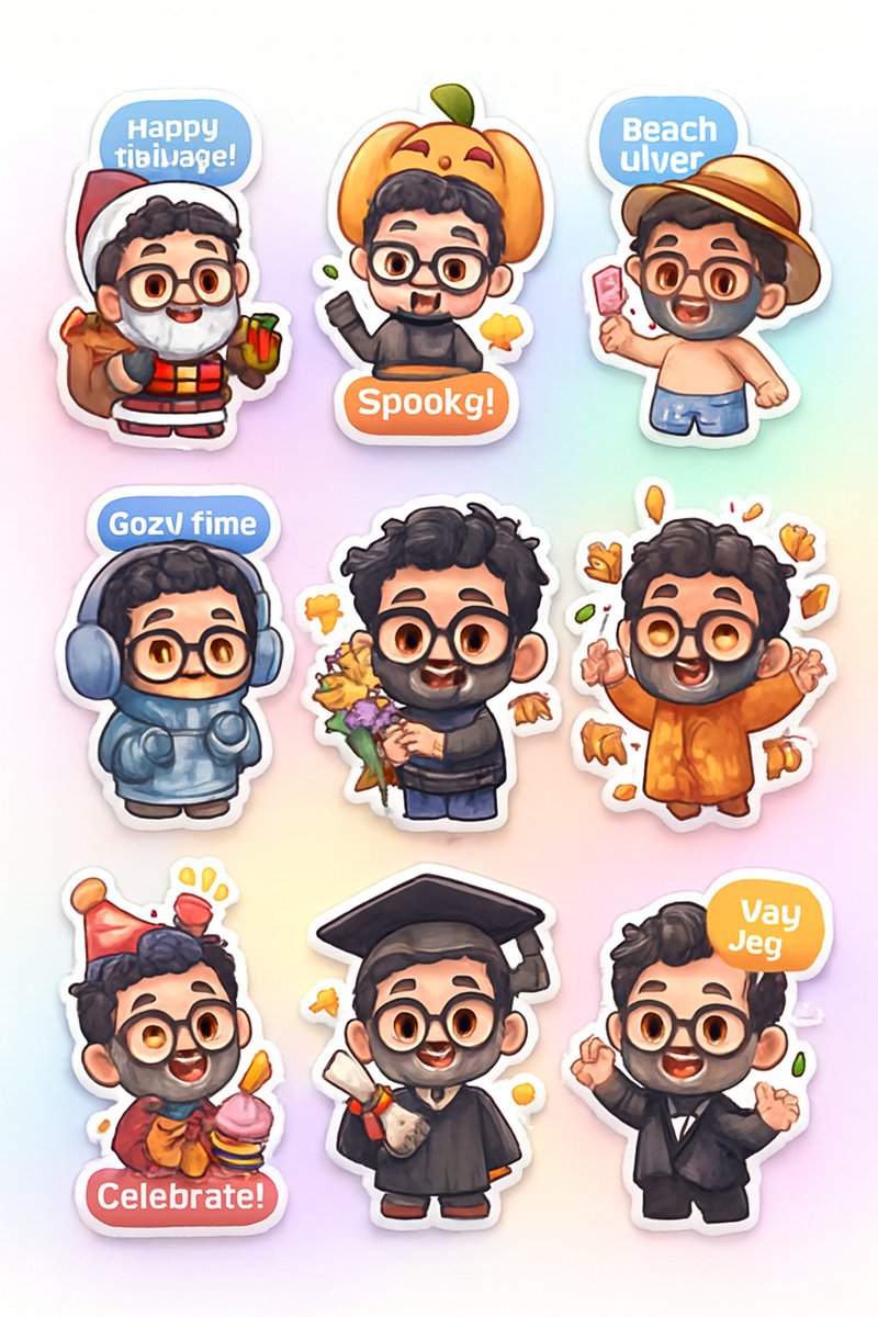 3D Kawaii Seasonal Sticker Sheet - Image 2