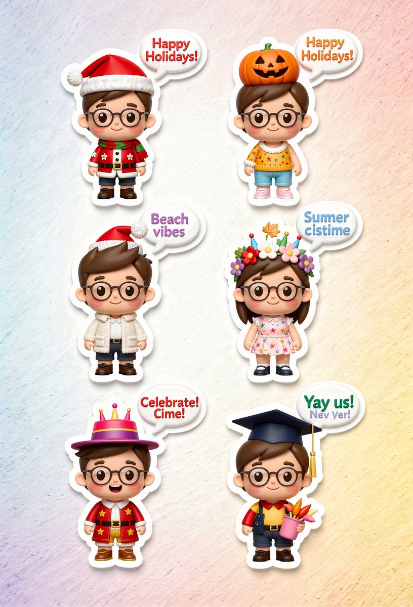 3D Kawaii Seasonal Sticker Sheet - Image 4