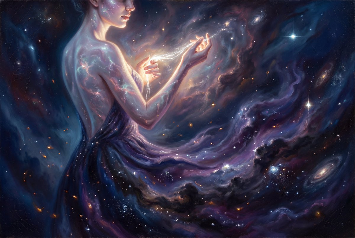 Grand Baroque Celestial Woman Oil Painting