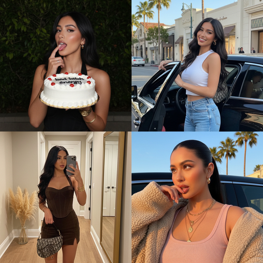 YouTube Thumbnail - Glamorous Influencer Birthday Collage (2x2 Grid) - 1
