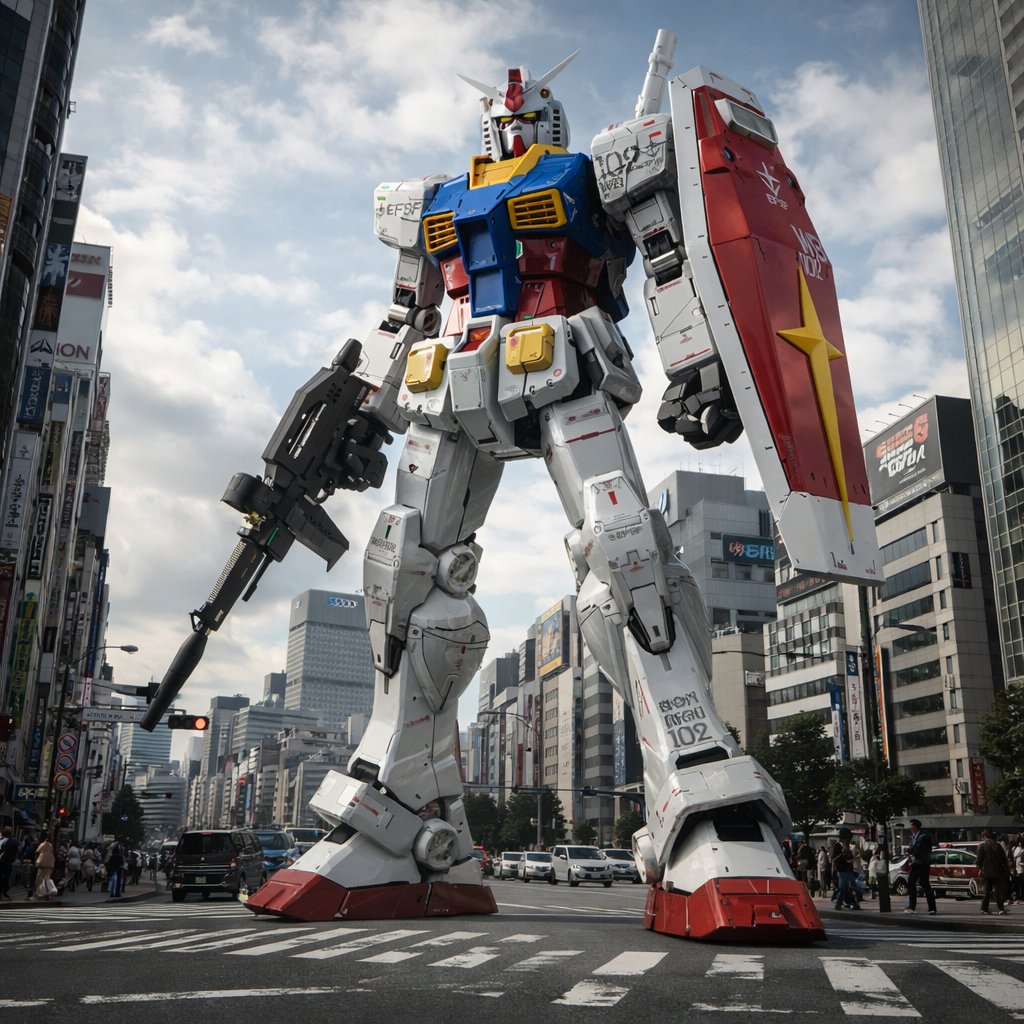 Game Asset - Gundam Model Detail Enhancement and Background Addition - 1