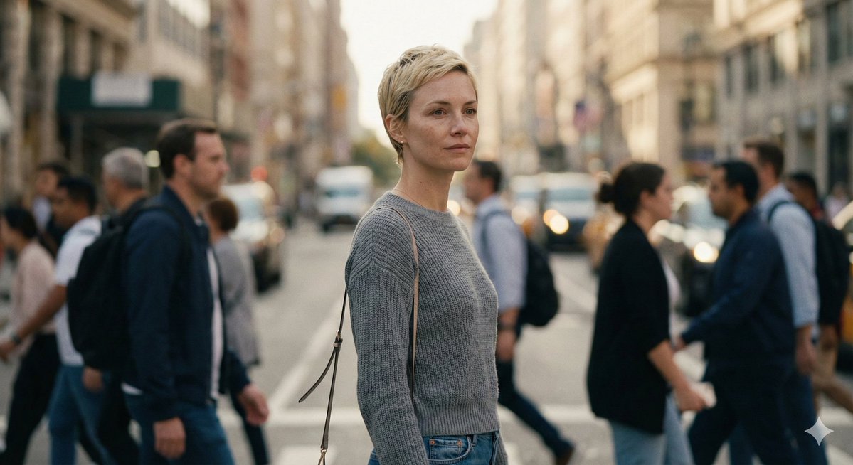 Sample output image for Ultra-Realistic 8K Candid Street Portrait Prompt