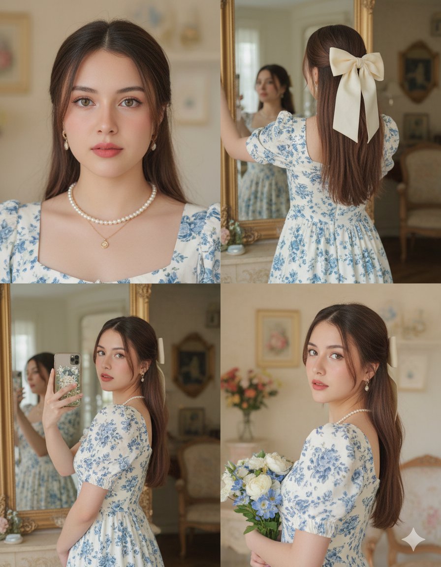Sample output image for 4-Panel Vintage Lifestyle Collage with Identity Lock