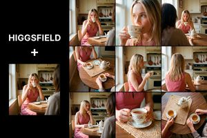 Cozy Cinematic Lifestyle Photo Series of a Woman in a Sunlit Kitchen