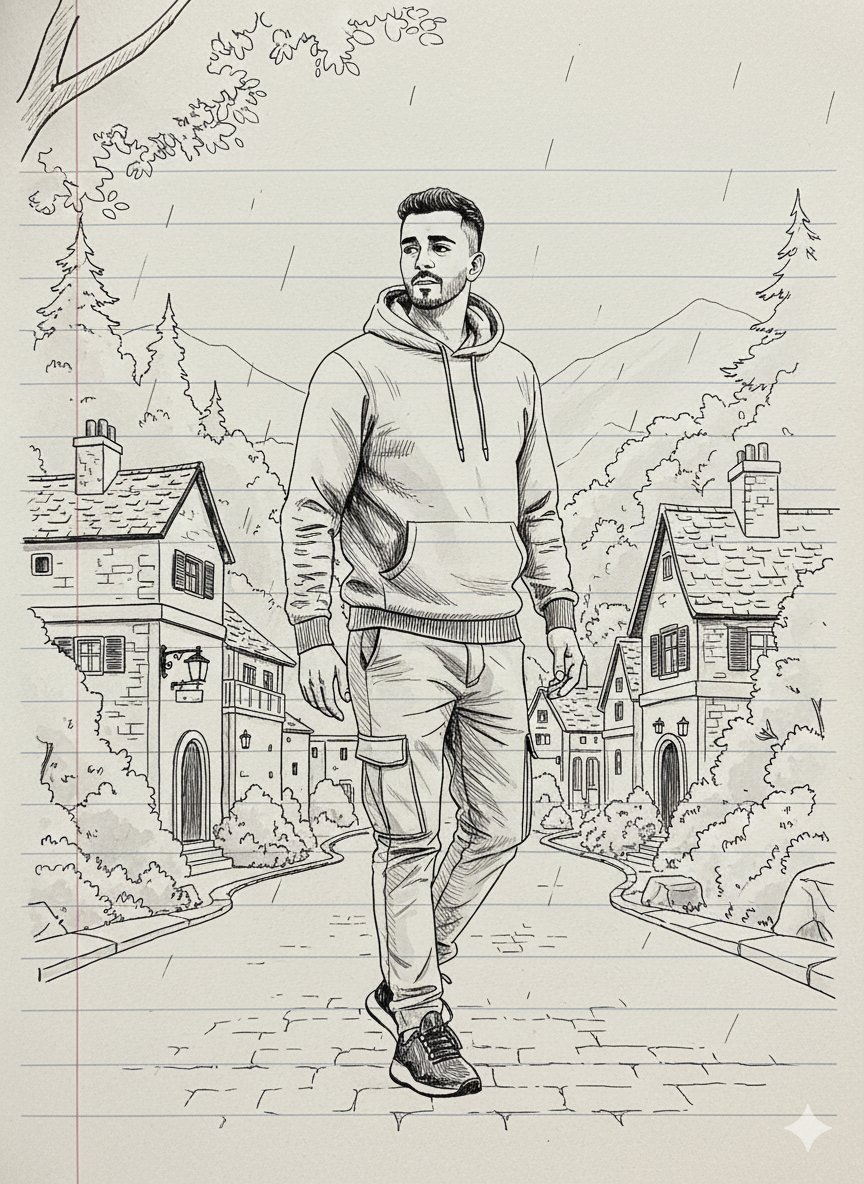 Game Asset - Minimal Black Ink Illustration Blueprint Prompt - 2