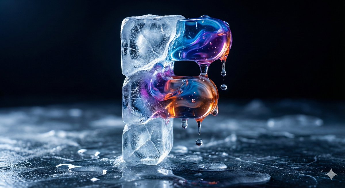 Ice and Liquid Hybrid Logo Design 3