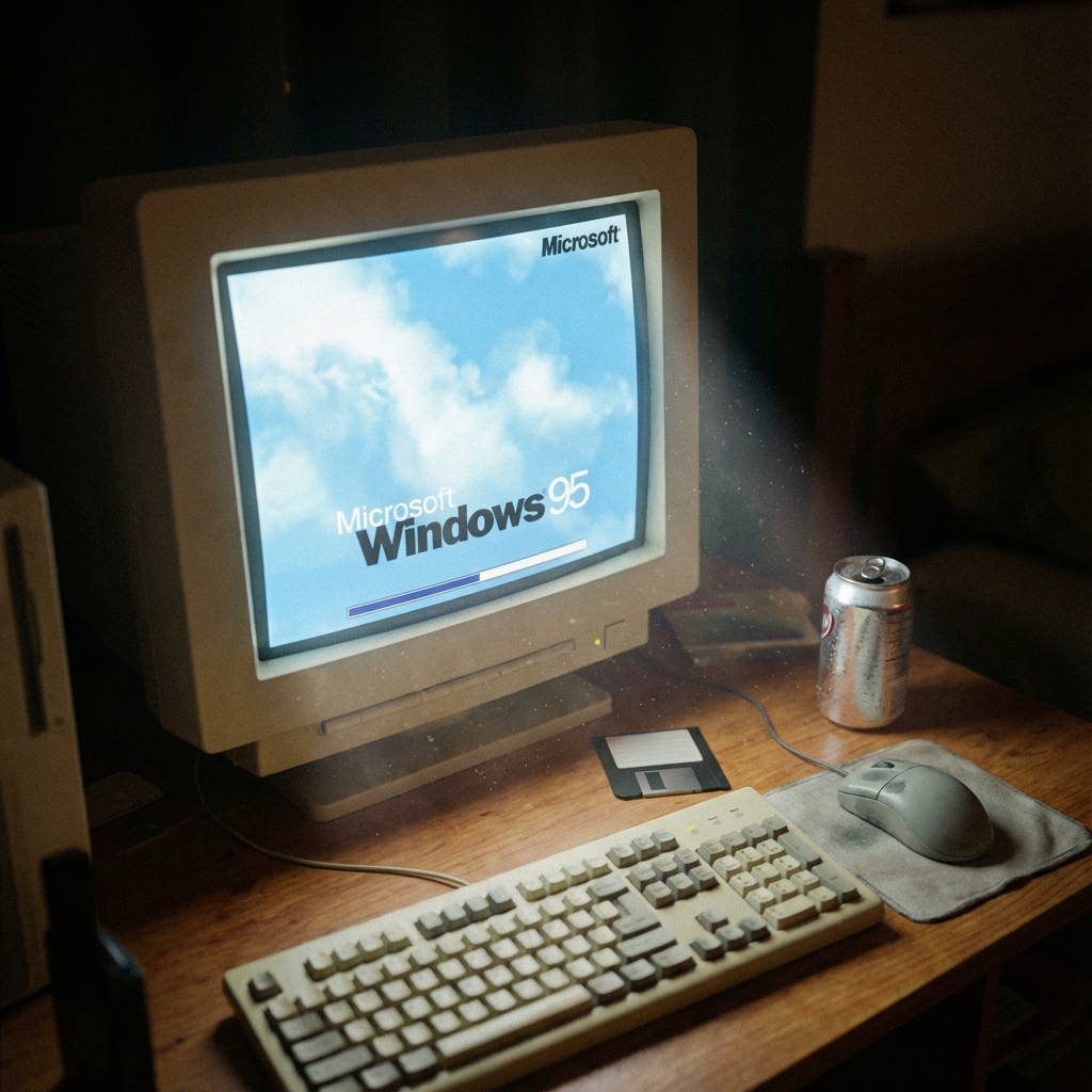 1995 CRT Monitor Candid Documentary Photo