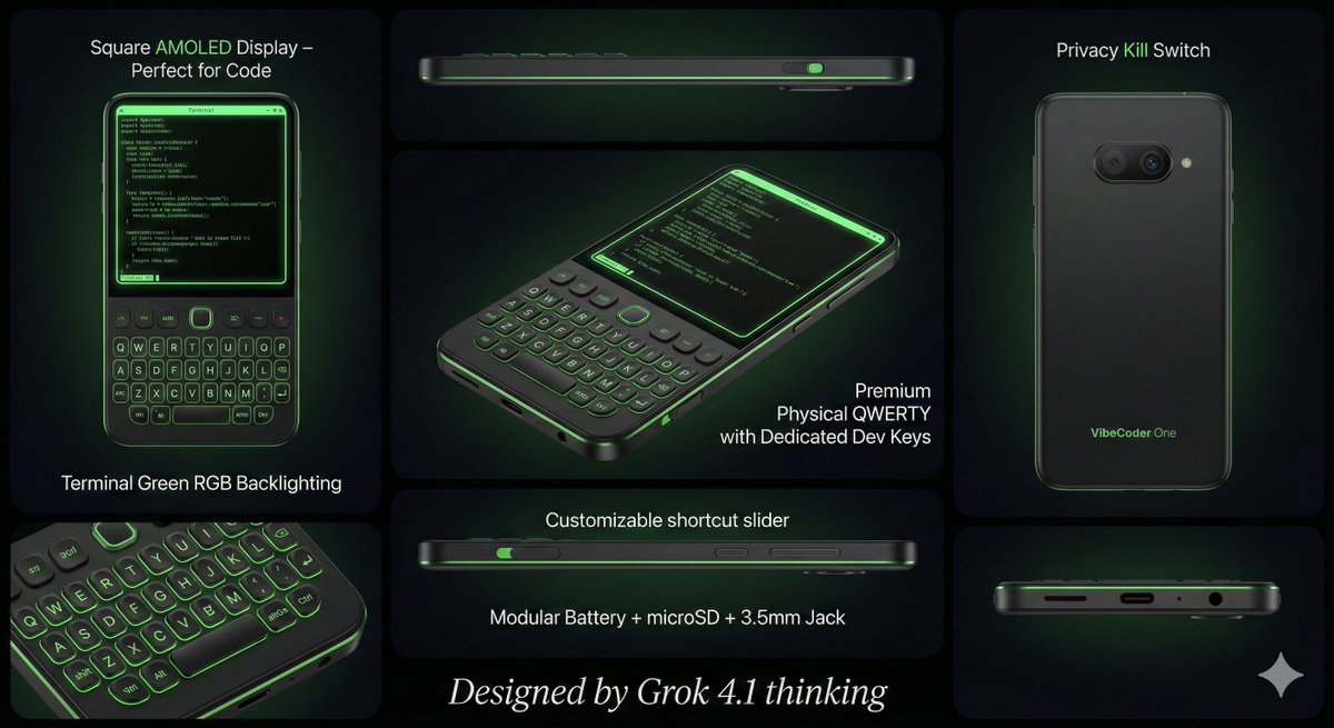 Vibe Coder Keyboard Phone Design Task