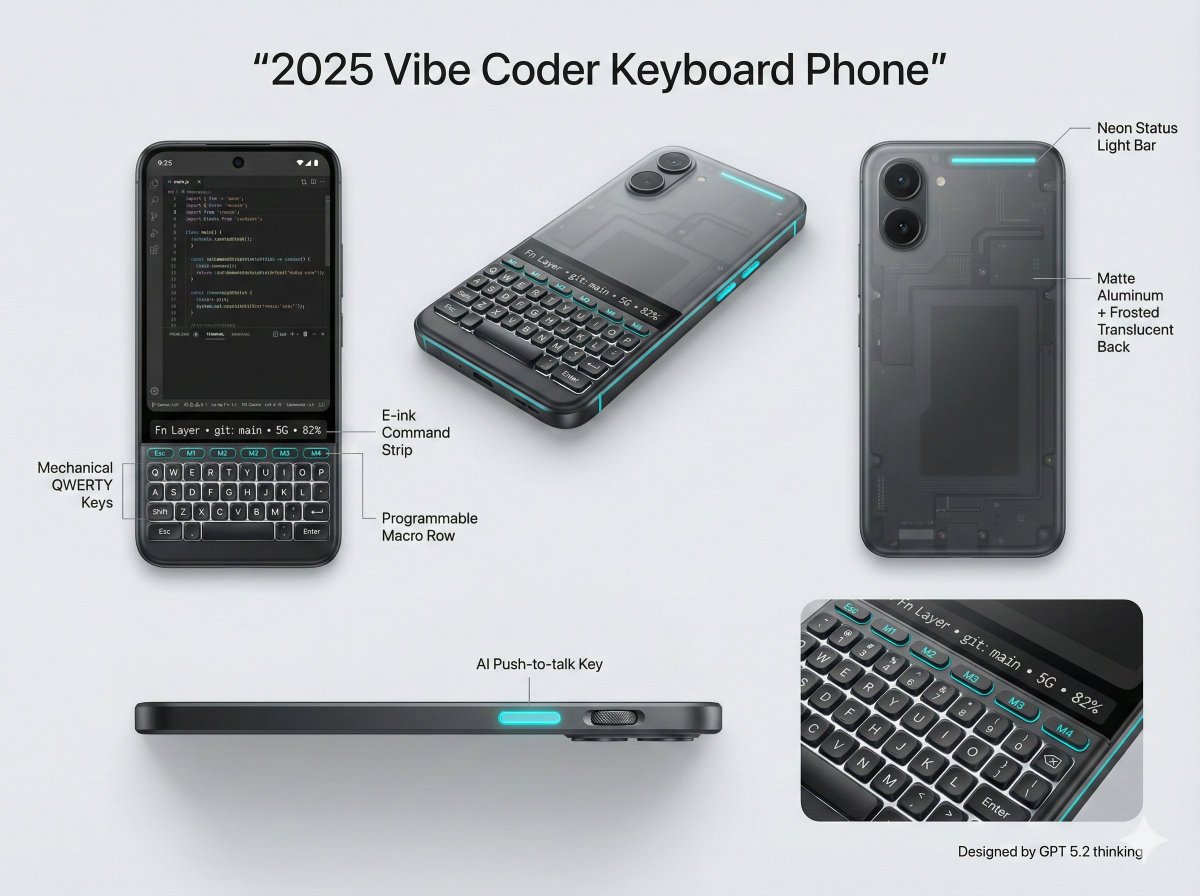 Vibe Coder Keyboard Phone Design Task 3