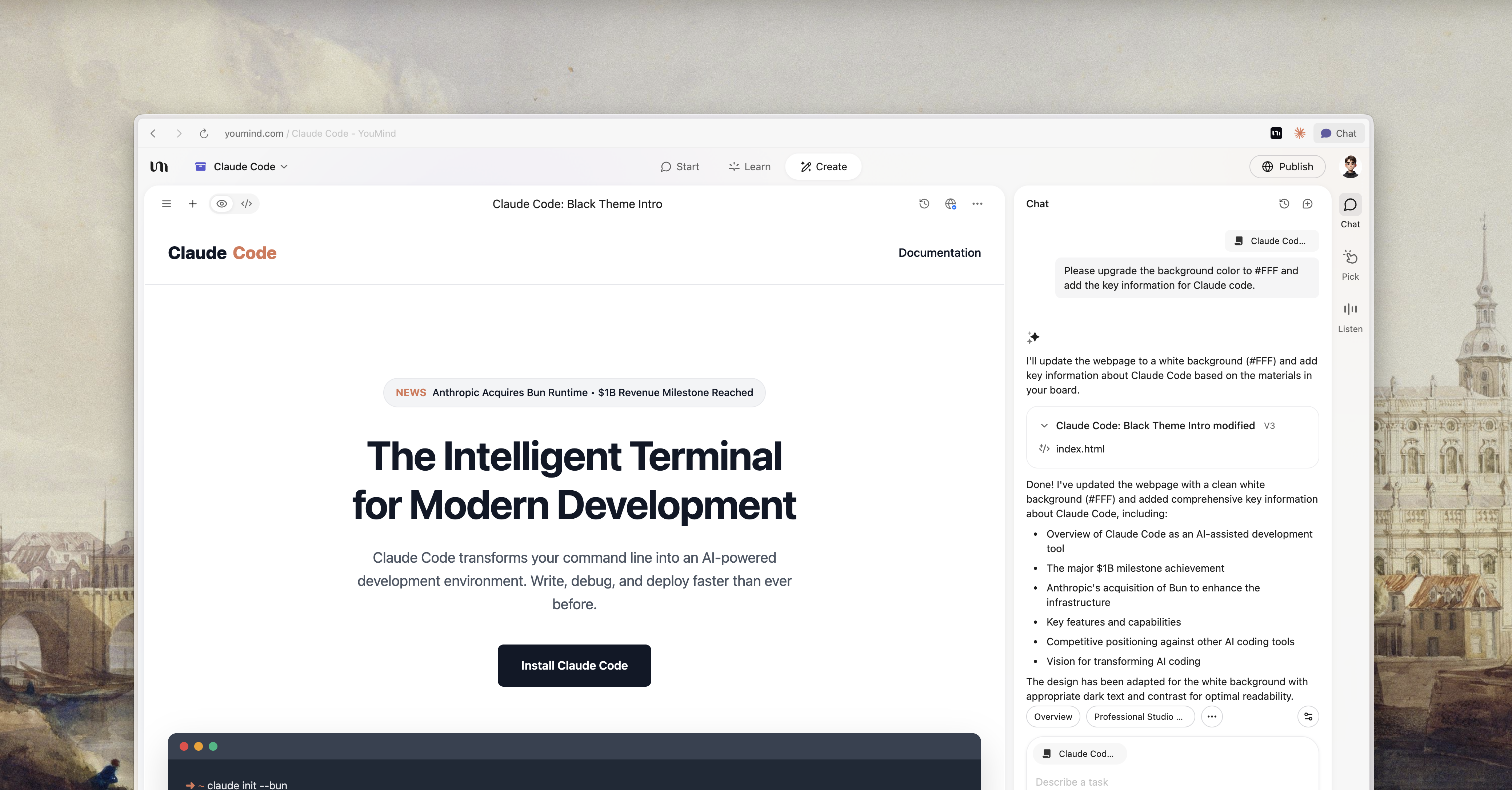 YouMind Update: Webpages, Slides, and Dark Mode